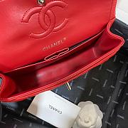 Chanel Flap Bag Red Caviar Silver 23cm - 6