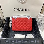 Chanel Flap Bag Red Caviar Silver 23cm - 4