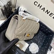 Chanel Flap Bag Grey Caviar Gold 23cm - 5