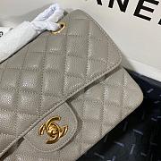 Chanel Flap Bag Grey Caviar Gold 23cm - 3