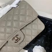 Chanel Flap Bag Grey Caviar Silver 23cm - 6