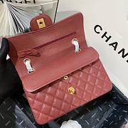 Chanel Flap Bag Red Wine Caviar Gold 23cm - 6