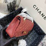 Chanel Flap Bag Red Wine Caviar Gold 23cm - 3