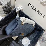 Chanel Flap Bag Navy Blue Caviar Gold 23cm - 4