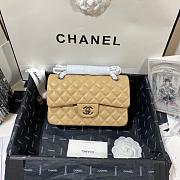 Chanel Flap Bag Beige Lambskin Silver 23cm - 1