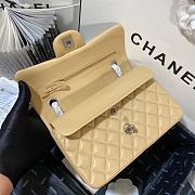 Chanel Flap Bag Beige Lambskin Silver 23cm - 5