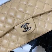 Chanel Flap Bag Beige Lambskin Silver 23cm - 3