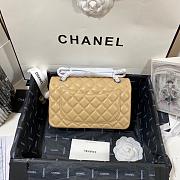 Chanel Flap Bag Beige Lambskin Silver 23cm - 2