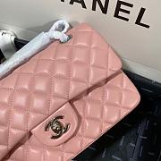 Chanel Flap Bag Light Pink Lambskin Silver 23cm - 6