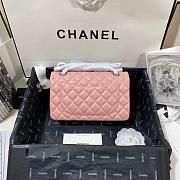 Chanel Flap Bag Light Pink Lambskin Silver 23cm - 4