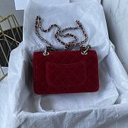 Chanel Flap Bag Messenger Suede Red 19cm - 4