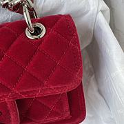 Chanel Flap Bag Messenger Suede Red 19cm - 5