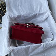 Chanel Flap Bag Messenger Suede Red 19cm - 3