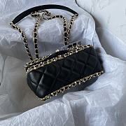 Chanel Chain Around Flap Bag Crumpled Black 19x12x7.5cm - 4