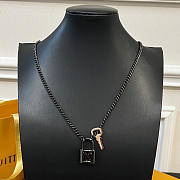 Louis Vuitton LV Padlock Pendant Necklace Silver - 3