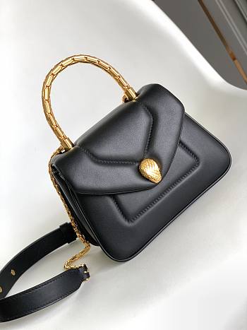 Bvlgari Serpenti Reverse Top Handle Black 20x14x10cm