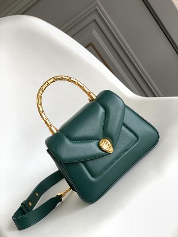 Bvlgari Serpenti Reverse Top Handle Green 20x14x10cm