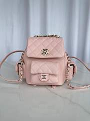 Chanel Small Backpack Caviar Light Pink Gold 19.5x18x10cm - 1