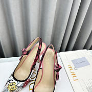 Dior J'adior Slingback Pumps Cotton White Multicolor 10cm - 3