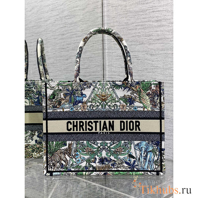 Dior Medium Book Tote White Multicolor Étoile 36 x 27.5 x 16.5 cm - 1