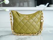 Chanel Hobo Handbag Lambskin Green 19x24x5cm - 1