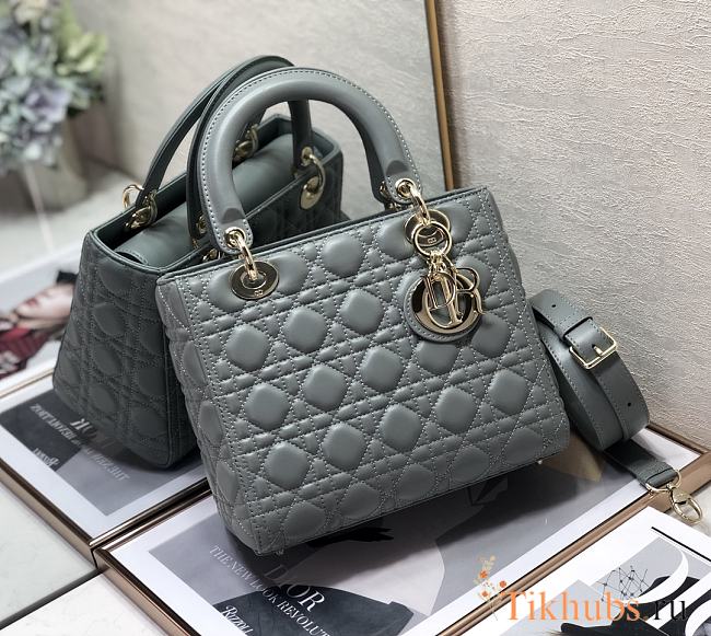 Dior Medium Lady Grey Gold 24cm - 1