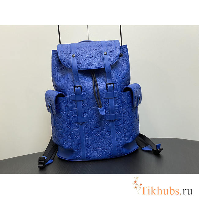 Louis Vuitton LV Christopher MM Backpack Racing Blue 38x44x21cm - 1