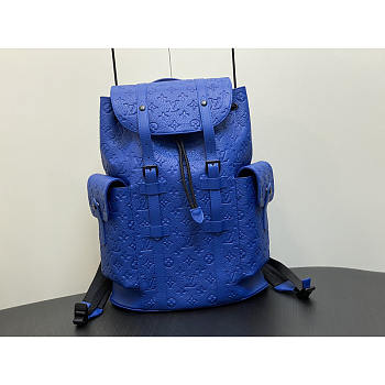 Louis Vuitton LV Christopher MM Backpack Racing Blue 38x44x21cm