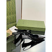 Gucci Ladies Back Lace Up Pumps Leather Black 6cm - 5