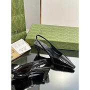 Gucci Ladies Back Lace Up Pumps Leather Black 6cm - 4