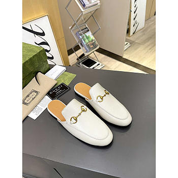 Gucci Princetown Aus Leder Slipper Weißes