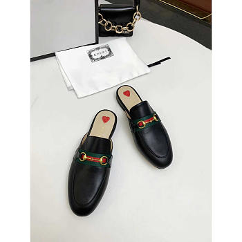 Gucci Princetown Damen-Slipper Aus Leders Black