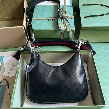 Gucci Attache Small Shoulder Bag Black Crystal Canvas 23x22x5cm