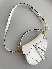 Dior Mini Saddle White With Strap Gold 19cm - 4