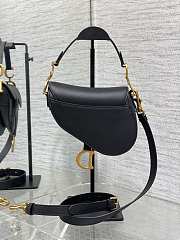 Dior Mini Saddle Black With Strap Gold 19cm - 6