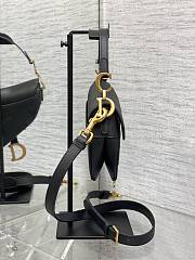 Dior Mini Saddle Black With Strap Gold 19cm - 2