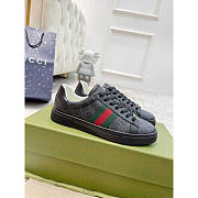 Gucci Ace Sneaker With Green And Red Web Black - 1