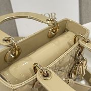 Dior Small Lady Patent Beige Gold 20cm - 5