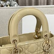 Dior Small Lady Patent Beige Gold 20cm - 4