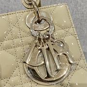 Dior Small Lady Patent Beige Gold 20cm - 2