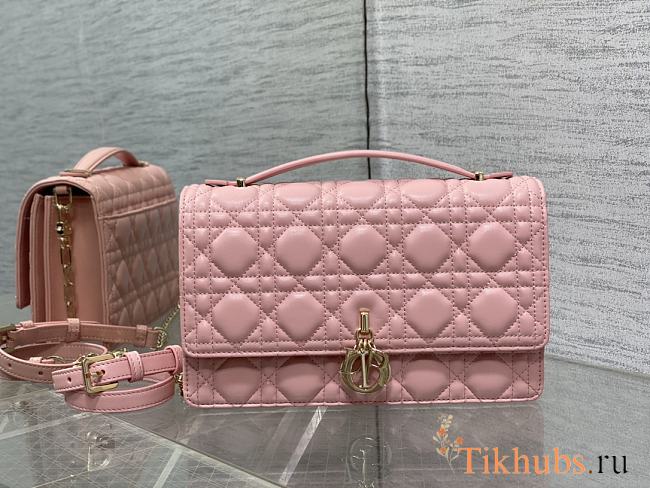 Dior Miss Dior Top Handle Bag Pink Cannage Lambskin 24 x 14 x 7.5 cm - 1