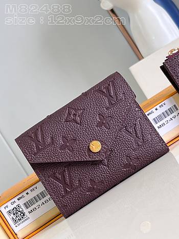 Louis Vuitton LV Victorine Wallet Red Wine 12x9.5x2.5cm