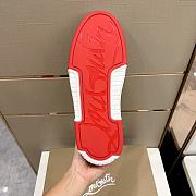 Christian Louboutin Astroloubi White/Red Leather Sneakers - 4