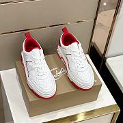 Christian Louboutin Astroloubi White/Red Leather Sneakers - 3