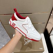 Christian Louboutin Astroloubi White/Red Leather Sneakers - 2