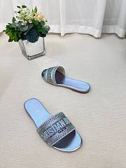 Dior Dway Slide Blue Cotton Metallic - 3