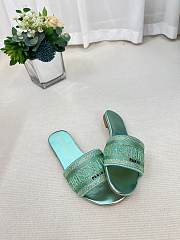 Dior Dway Slide Green Cotton Metallic - 3