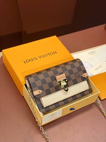 Louis Vuitton LV Vavin Chain Bag Cream Beige Damier 19 x 12.5 x 4 cm