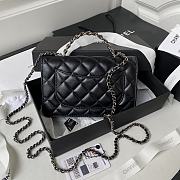 Chanel Flap Bag 23K WOC Black Lambskin Silver 19cm - 5