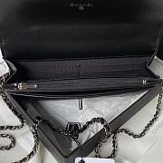 Chanel Flap Bag 23K WOC Black Lambskin Silver 19cm - 2